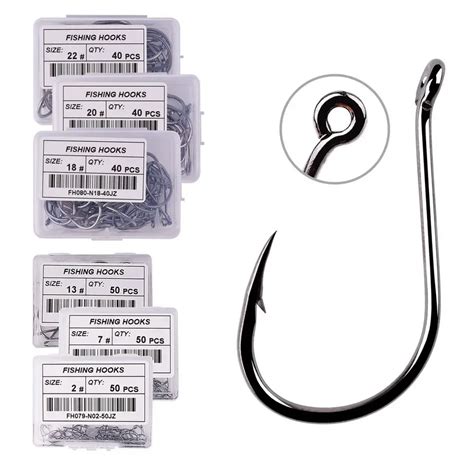 Pcs Iseama Fishing Hooks Set High Carbon Steel Barbed With Eye