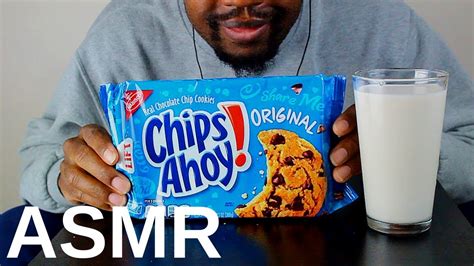 Asmr Eating Chocolate Chip Cookies Milk No Talking Soft Crunch