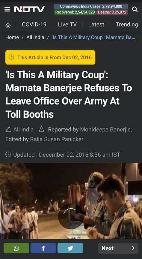 Remember When Mamta Banerjee Thought Army Was Doing A Coup In Her State