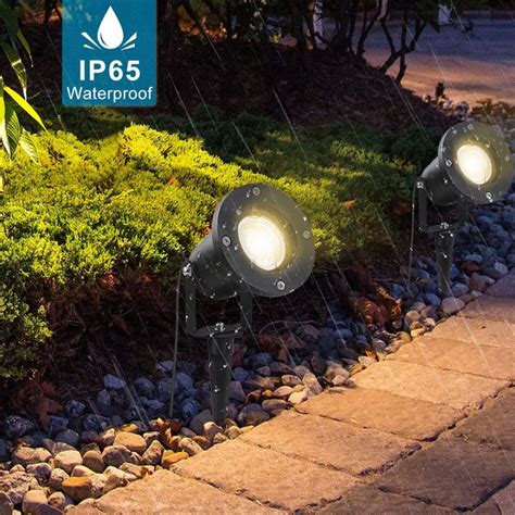 4 Packs COB LED Garden Lights With Ground Spike 4x5W MR16 GU5 3 Garden