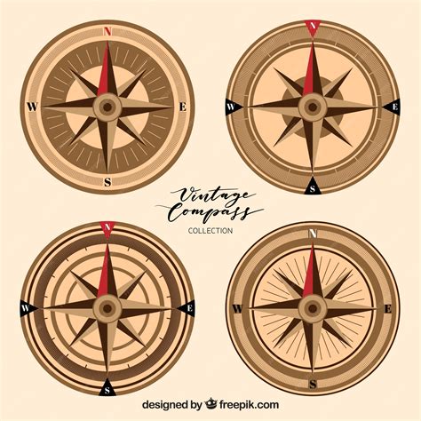 Free Vector Vintage Compass Collection