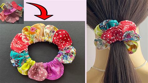 How To Make Flower Scrunchies Out Of Fabric Scraps How To Make A