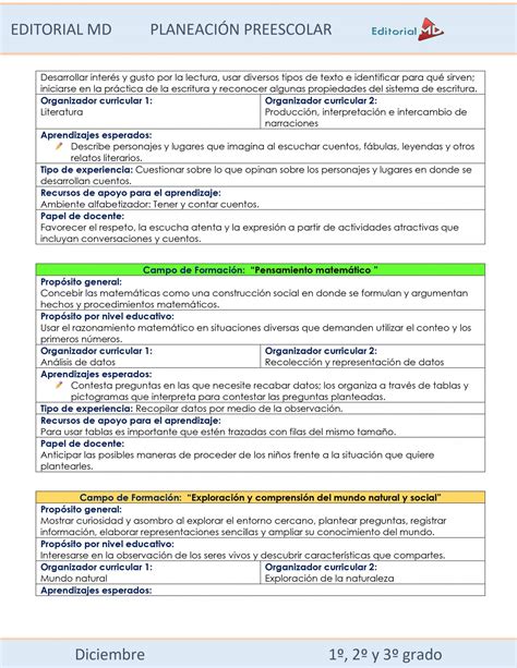 Planeación de preescolar híbrida Diciembre ciclo 2021 2022