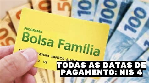 Datas De Pagamento Do Bolsa FamÍlia 2023 Para O Nis 4 Todos Os Meses