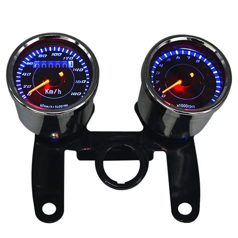 Universal Motorcycle Odometer Speedometer Tachometer Gauge 12V Plating