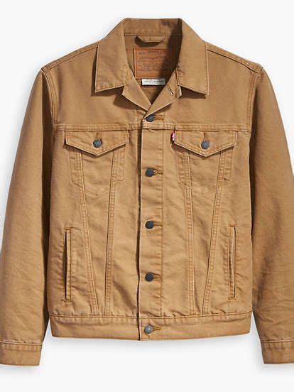 Canvas Trucker Jacket Brown Levi S® Us In 2020 Jackets Trucker Jacket Leather Jacket