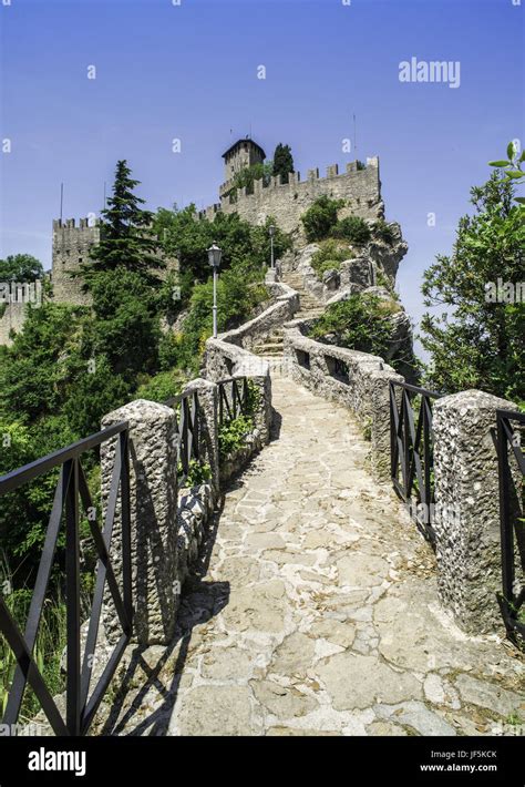 San Marino Castle Stock Photo Alamy