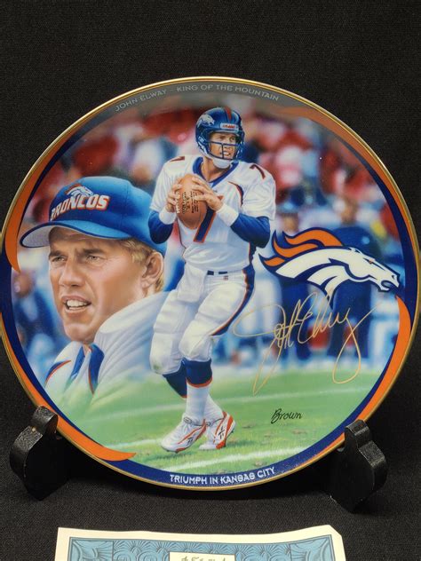 John Elway King Of The Mountain Collectible Plates Denver Broncos 1997