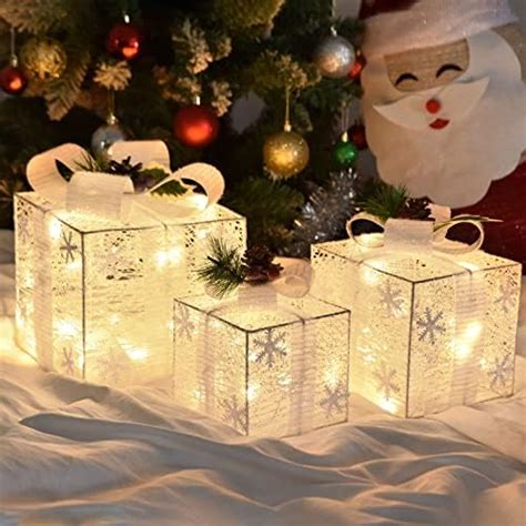 Amazon Bstge Christmas Lighted Gift Boxes Set Of Christmas