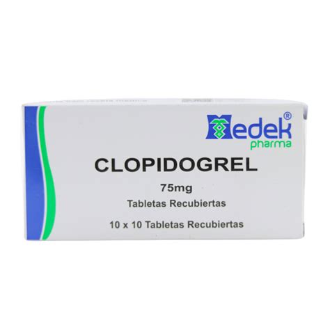 Clopidogrel 75mg Tabs Caja 100 Medek Pharma