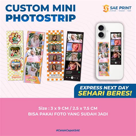 Jual SAE PRINT PHOTOSTRIP MINI CUSTOM PHOTOSTRIP HP CETAK FOTO