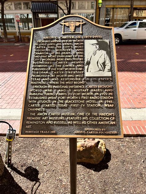 Amon G Carter Sr Trail Marker Downtown Fort Worth