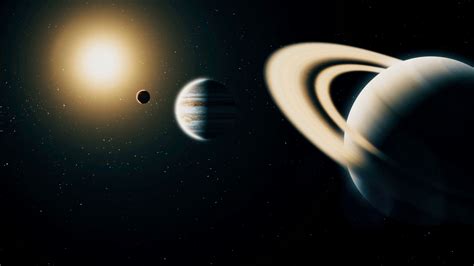 Realistic Planet Saturn From Deep Space Stock Motion Graphics SBV