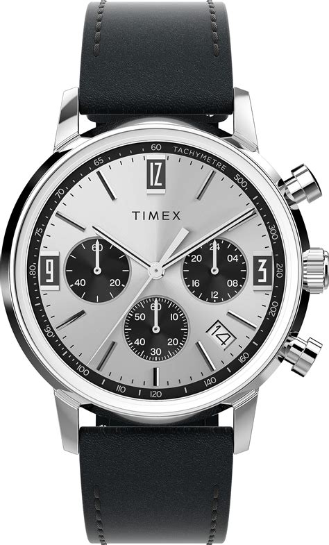 Timex Marlin Reloj Para Hombre De Mm Negro Plateado Acero