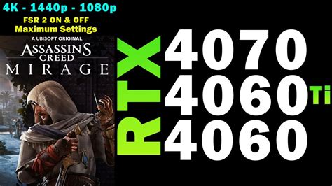 Assassins Creed Mirage Rtx 4070 Rtx 4060 Ti Rtx 4060 5800x3d