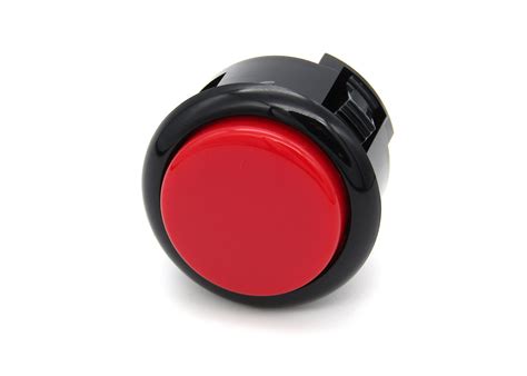 Sanwa OBSF 30mm Pushbutton Red With Black Bezel