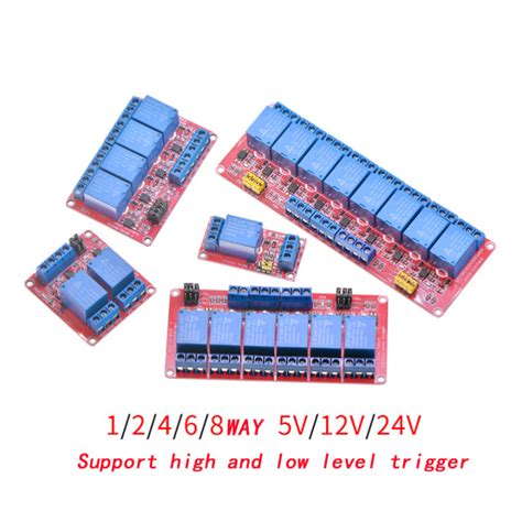 1 2 4 6 8 Channel 5V 12V 24V Relay Module Board Shield With Optocoupler