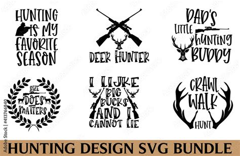 Hunting Quotes Bundle SVG, Hunting graphics SVG illustration for kids ...