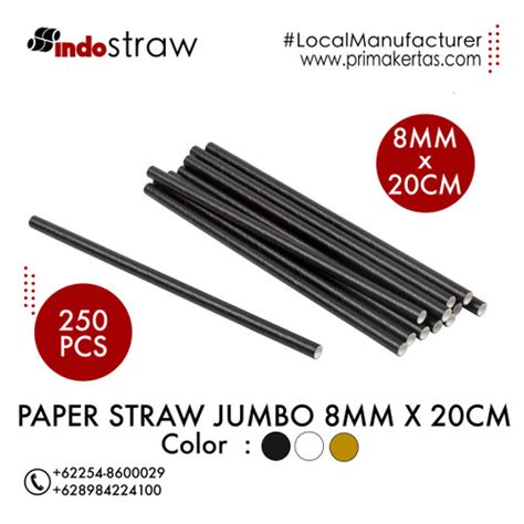 Jual Paper Straw Jumbo 8mm X 20cm Sedotan Kertas Jumbo Indostraw