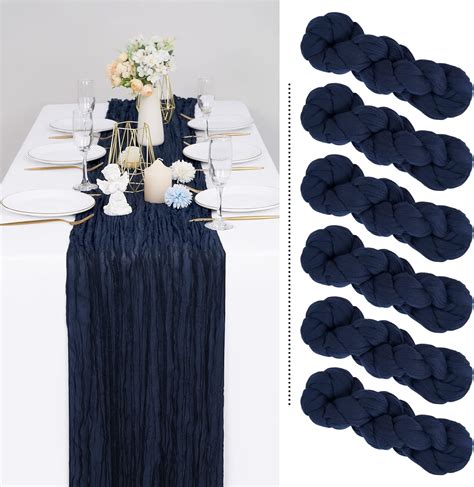 Pack Navy Blue Cheesecloth Table Runner Gauze Table Runner Ft Long