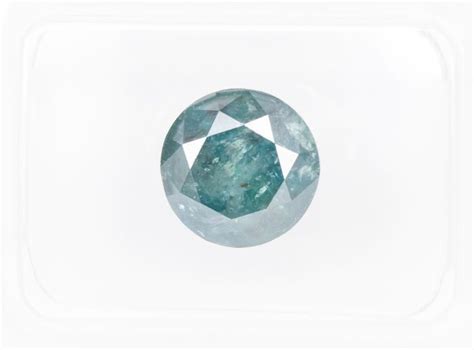 Diamond - 2.43 ct - Fancy Deep Bluish Green Color Treated - - Catawiki