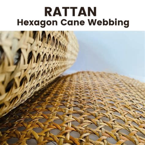 Discount Trends Wide Natural Hand Woven Rattan Hexagon Cane