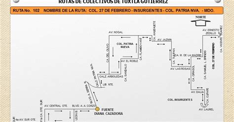 RUTAS DE COLECTIVOS DE TUXTLA GUTIERREZ RUTA 102