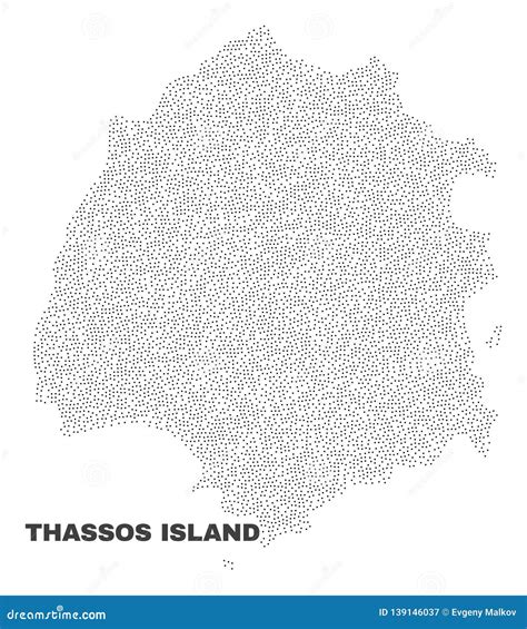 Vector Thassos Island Map Of Points Stock Vector Illustration Of Organized Geography 139146037