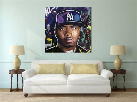 Nas Original Painting 30 Large Art Music Portrait Etsy Uk