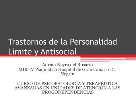 Ppt Trastornos De La Personalidad Límite Y Antisocial Powerpoint