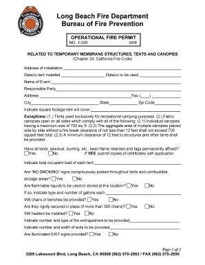 Fire Permit Fill And Sign Printable Template Online