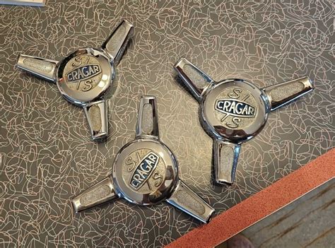 3 CRAGAR SS S S WHEEL CENTER CAPS SPINNERS 3 BAR CHROME NICE HOT ROD