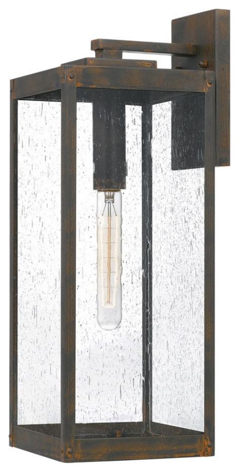 Modern Farmhouse Outdoor Wall Light Fixture Inch Tall Rectangular