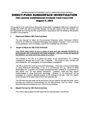 Fillable Online Deq State Ms Direct Push Subsurface Investigation