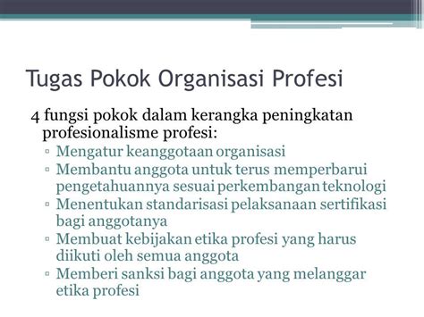 Organisasi Dan Kode Etik Profesi Etika And Hukum Ti Pertemuan 7 Ppt