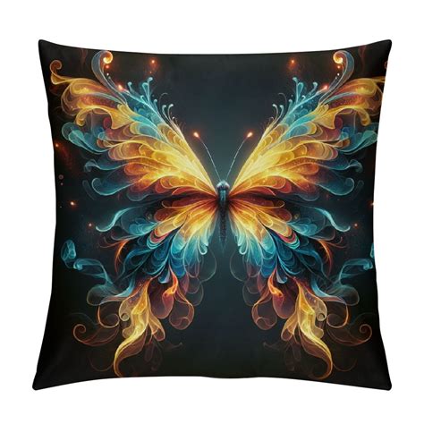 Erxjss Butterfly Throw Pillow Covers Graffiti Wings Designs Art Misty