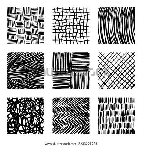 Set Hand Drawn Texture Pattern Vector Stock Vector (Royalty Free ...