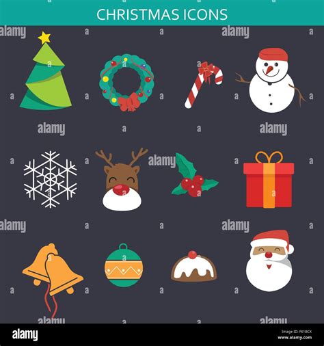 A Vector Illustration Of Christmas Icon Sets Stock Vector Image Art