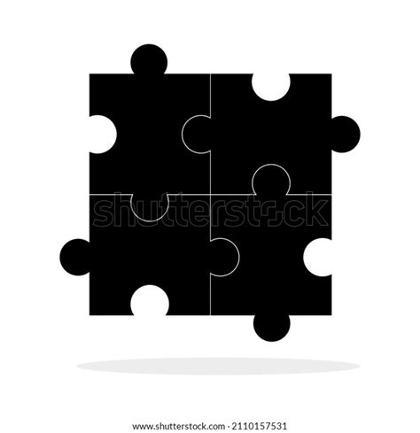 Four Puzzle Pieces Isolated Puzzle On Stock Vector (Royalty Free ...