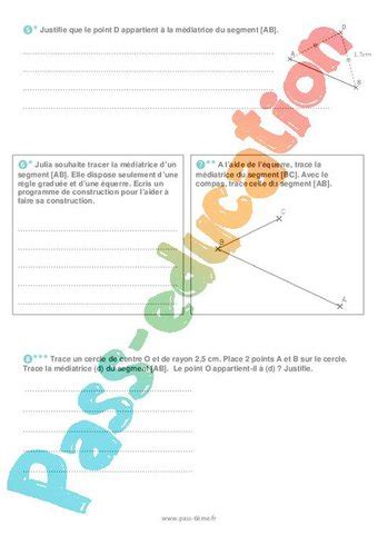 M Diatrice Dun Segment Exercices De G Om Trie Pour La Me Pdf