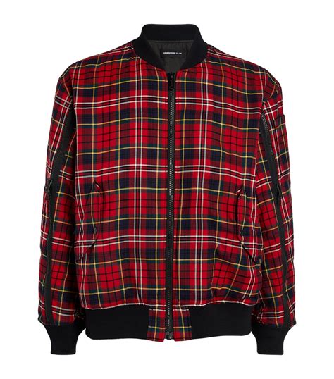 Mens Undercover Red Reversible Check Bomber Jacket Harrods Uk