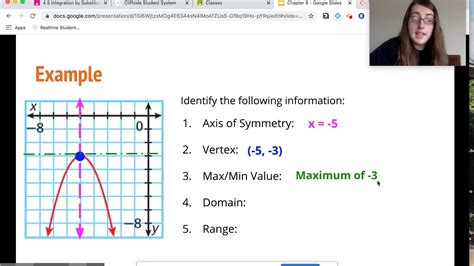 Characteristics Of Quadratic Functions Key