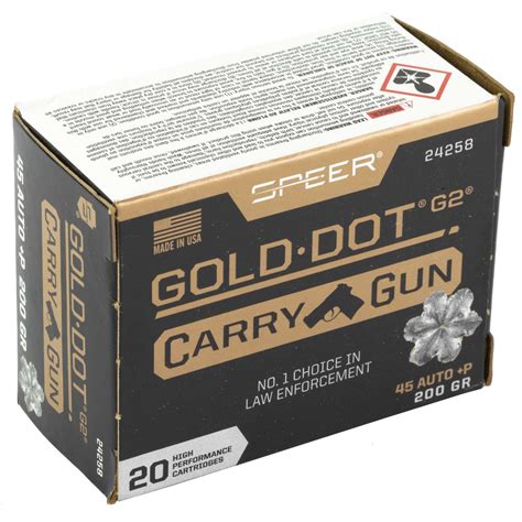 Speer Ammo Gold Dot Carry Gun Acp P Gr Hollow Point Hp