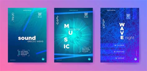 Affiches Disco Pour Festival De Musique Lectronique Vecteur Premium