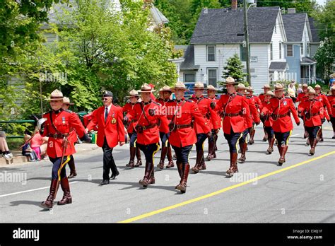 A Group Of Royal Canadian Mounted Police Rcmp Officers In Red