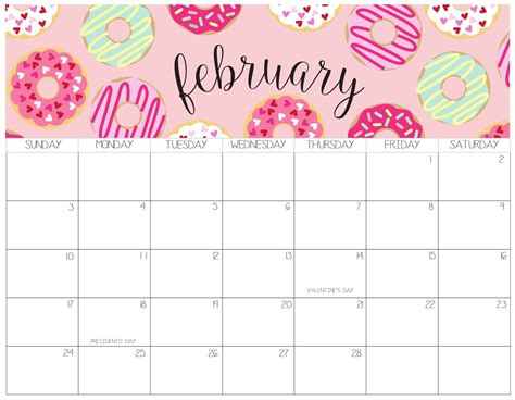 February 2019 Calendar Cute Calendar Printables Print Calendar