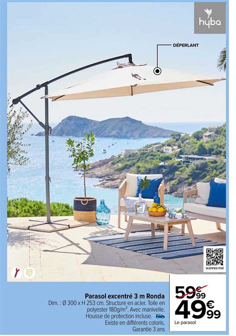 Promo Parasol Excentr M Ronda Chez Carrefour Market Icatalogue Fr