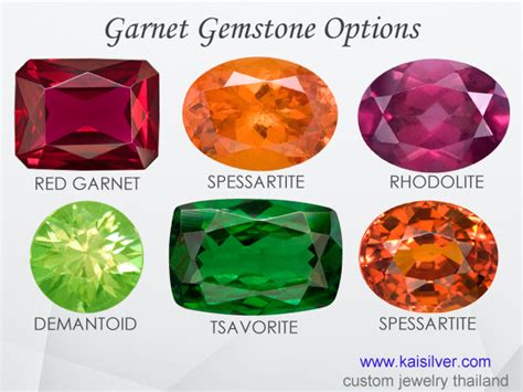 Ring With Garnet Gemstone, Color Options For Garnet Gems