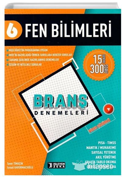 6 Sınıf Fen Bilimleri Branş Denemeleri İşleyen Zeka Yayınları