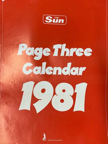 Sun Page 3 Calendar 1981 Also Avail 1979 1981 1982 1883 1984 1986 1988